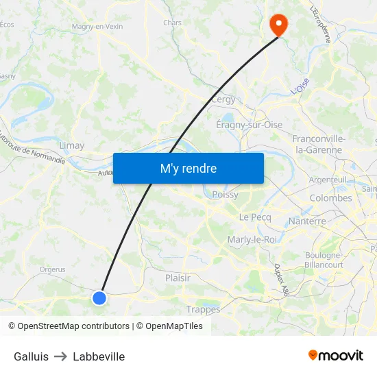 Galluis to Labbeville map