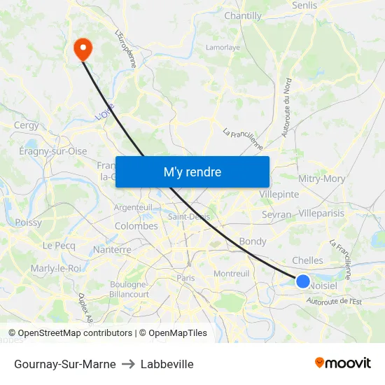 Gournay-Sur-Marne to Labbeville map