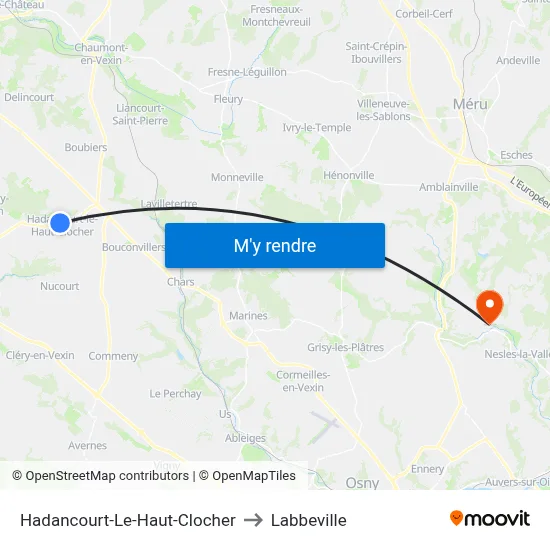 Hadancourt-Le-Haut-Clocher to Labbeville map