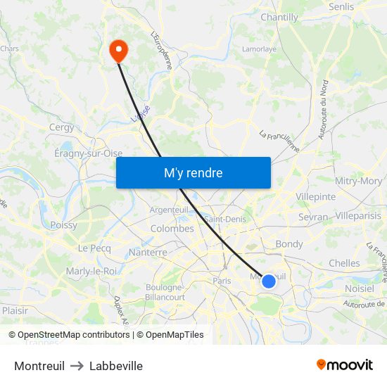 Montreuil to Labbeville map