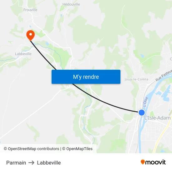Parmain to Labbeville map
