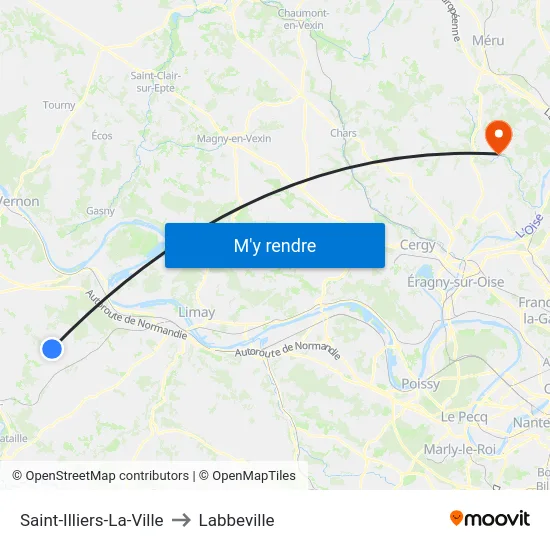Saint-Illiers-La-Ville to Labbeville map