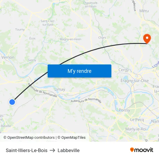Saint-Illiers-Le-Bois to Labbeville map