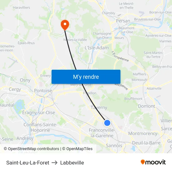 Saint-Leu-La-Foret to Labbeville map