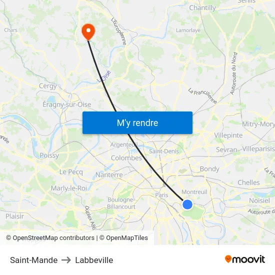 Saint-Mande to Labbeville map