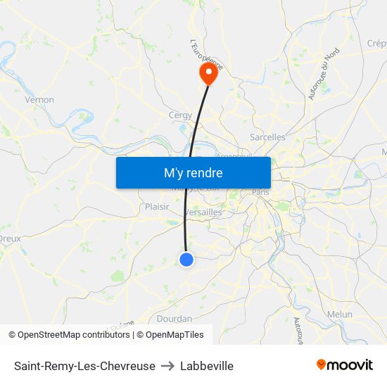 Saint-Remy-Les-Chevreuse to Labbeville map