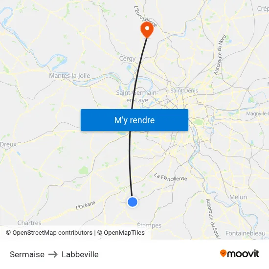 Sermaise to Labbeville map