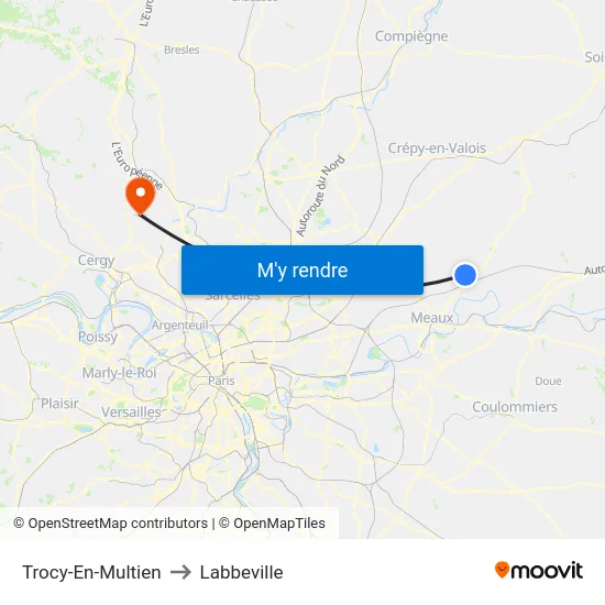 Trocy-En-Multien to Labbeville map