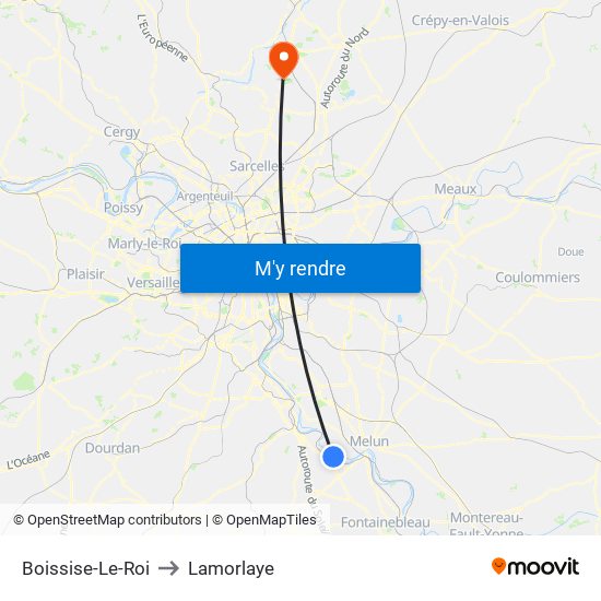 Boissise-Le-Roi to Lamorlaye map