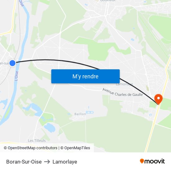 Boran-Sur-Oise to Lamorlaye map