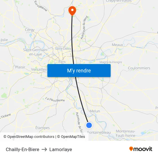 Chailly-En-Biere to Lamorlaye map