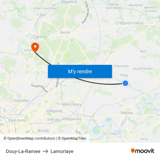 Douy-La-Ramee to Lamorlaye map