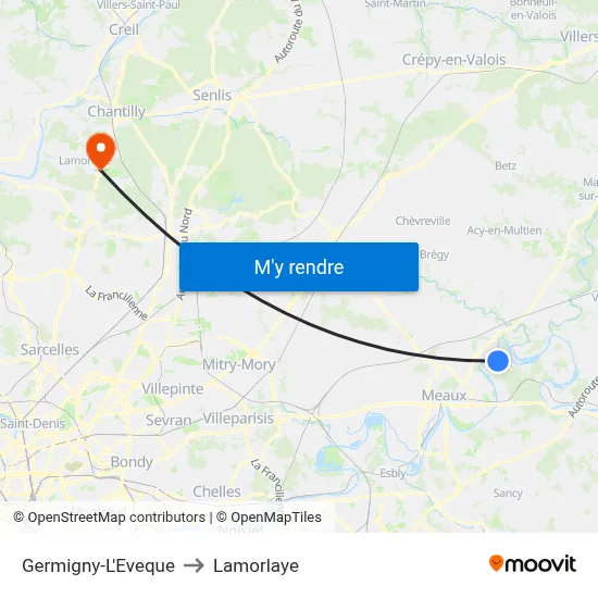 Germigny-L'Eveque to Lamorlaye map