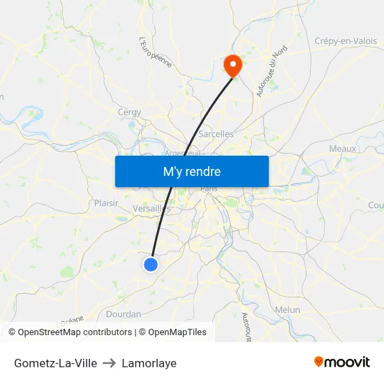 Gometz-La-Ville to Lamorlaye map