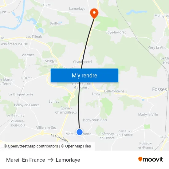 Mareil-En-France to Lamorlaye map