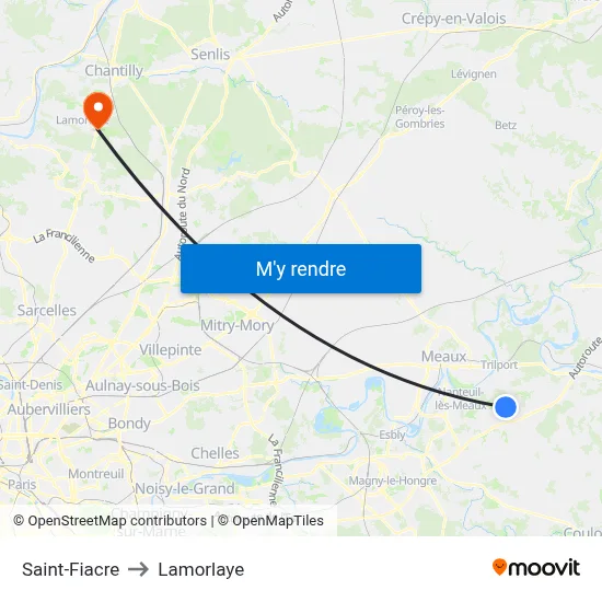 Saint-Fiacre to Lamorlaye map