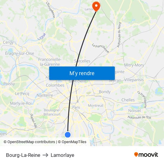 Bourg-La-Reine to Lamorlaye map