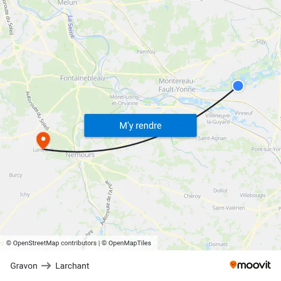 Gravon to Larchant map