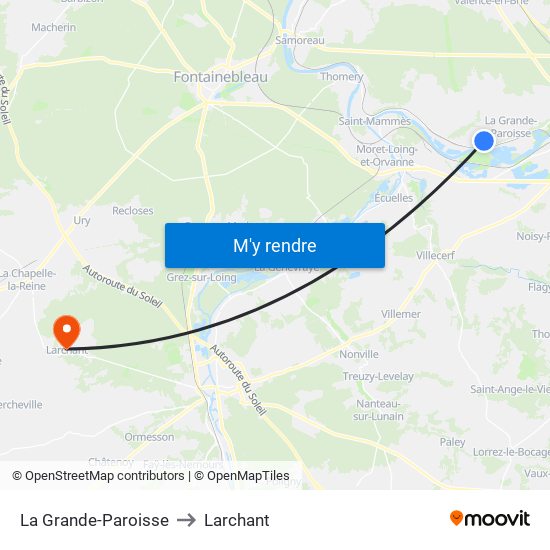 La Grande-Paroisse to Larchant map