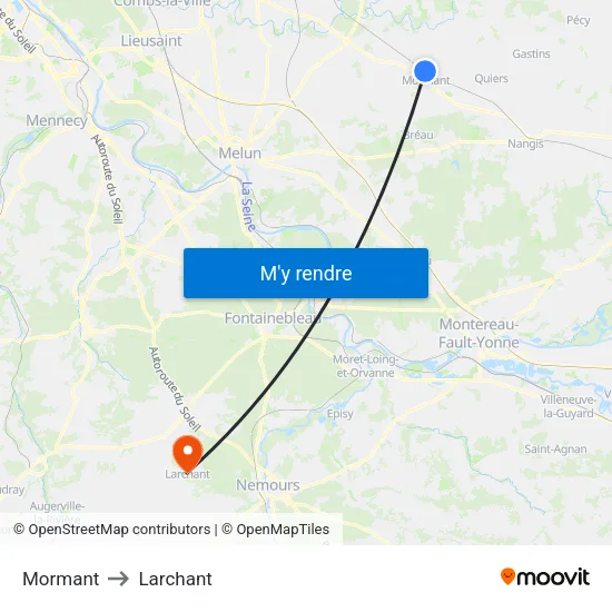 Mormant to Larchant map