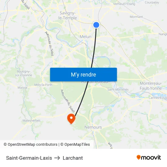 Saint-Germain-Laxis to Larchant map