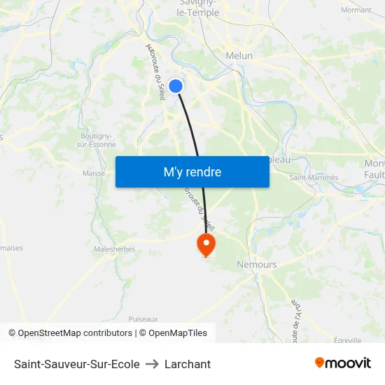 Saint-Sauveur-Sur-Ecole to Larchant map