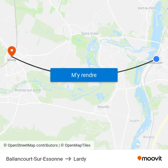 Ballancourt-Sur-Essonne to Lardy map