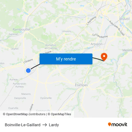 Boinville-Le-Gaillard to Lardy map