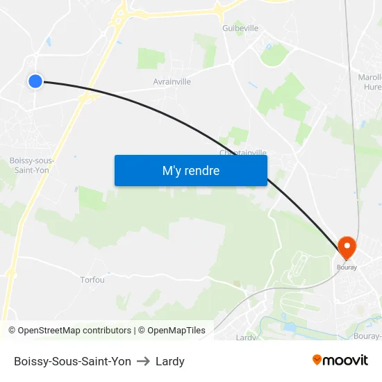 Boissy-Sous-Saint-Yon to Lardy map