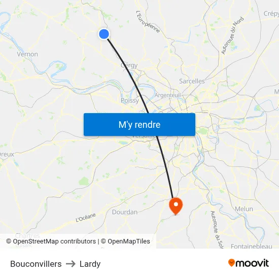 Bouconvillers to Lardy map