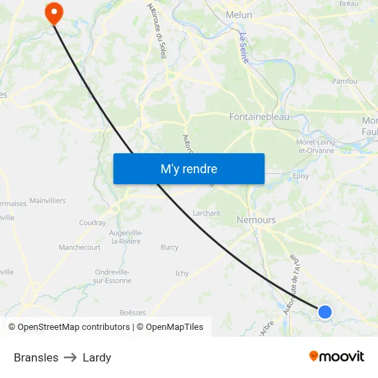 Bransles to Lardy map