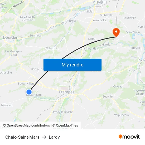 Chalo-Saint-Mars to Lardy map