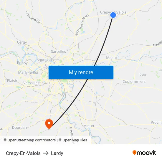 Crepy-En-Valois to Lardy map