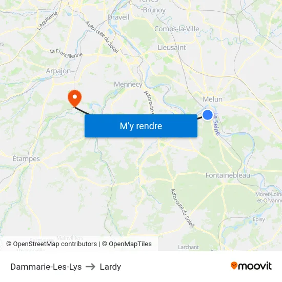 Dammarie-Les-Lys to Lardy map