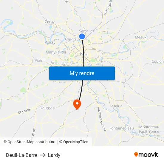 Deuil-La-Barre to Lardy map