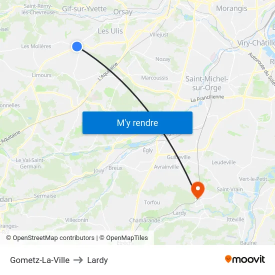 Gometz-La-Ville to Lardy map