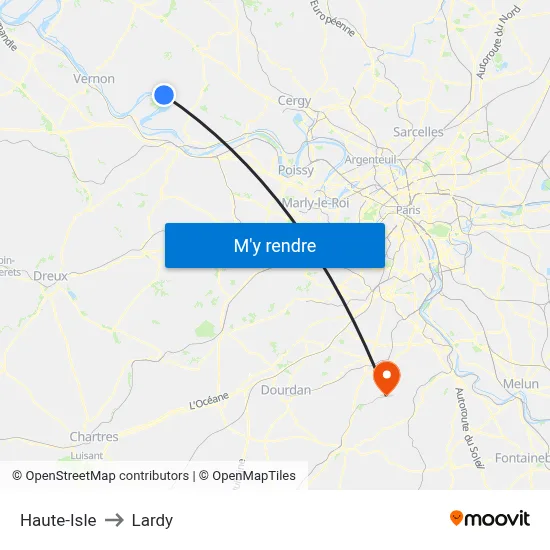 Haute-Isle to Lardy map