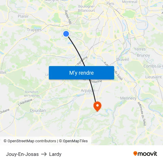Jouy-En-Josas to Lardy map