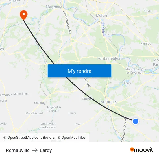Remauville to Lardy map