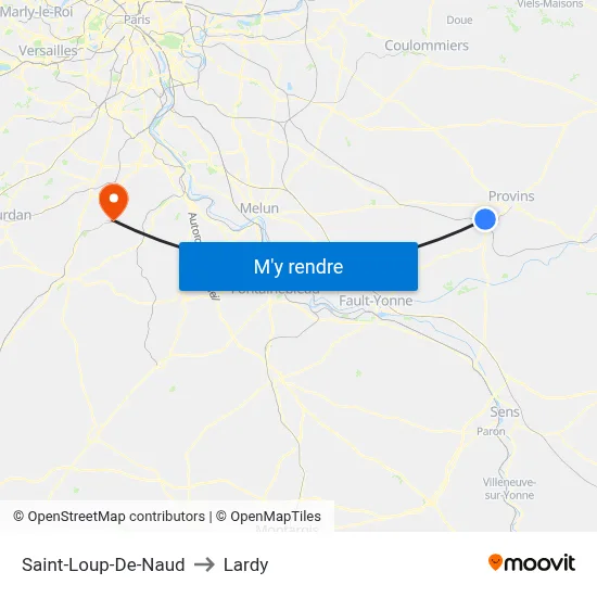 Saint-Loup-De-Naud to Lardy map
