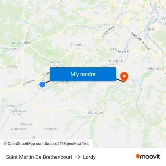 Saint-Martin-De-Brethencourt to Lardy map