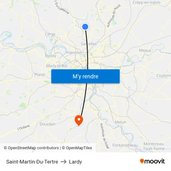 Saint-Martin-Du-Tertre to Lardy map