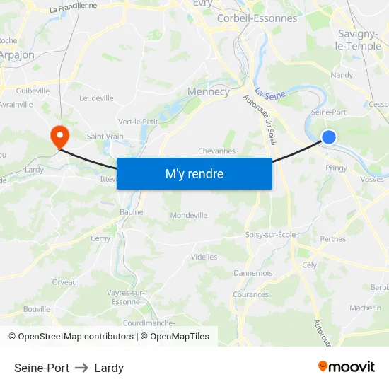 Seine-Port to Lardy map