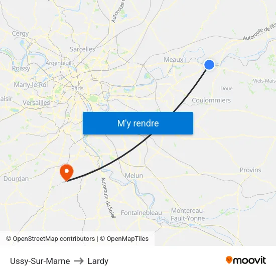Ussy-Sur-Marne to Lardy map