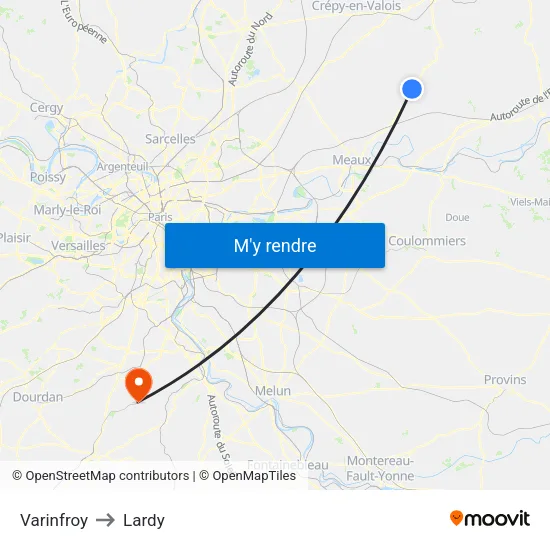 Varinfroy to Lardy map