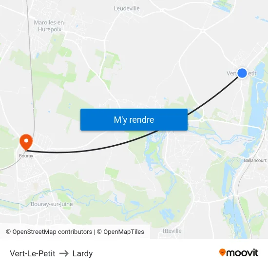 Vert-Le-Petit to Lardy map