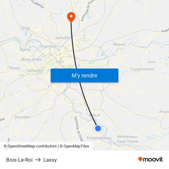 Bois-Le-Roi to Lassy map