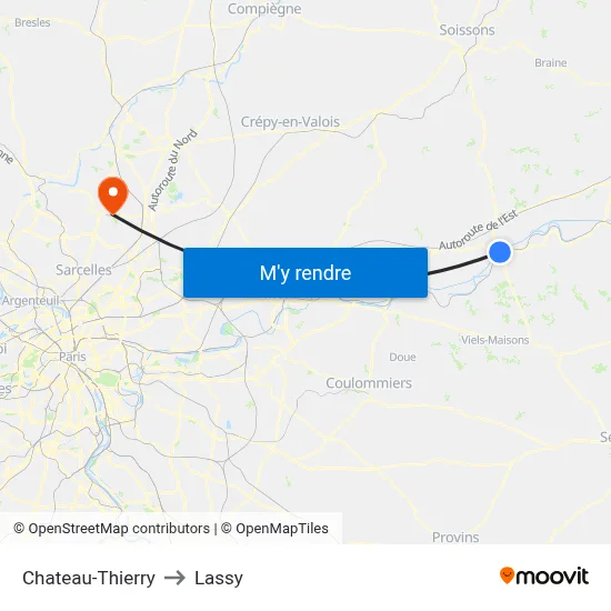 Chateau-Thierry to Lassy map
