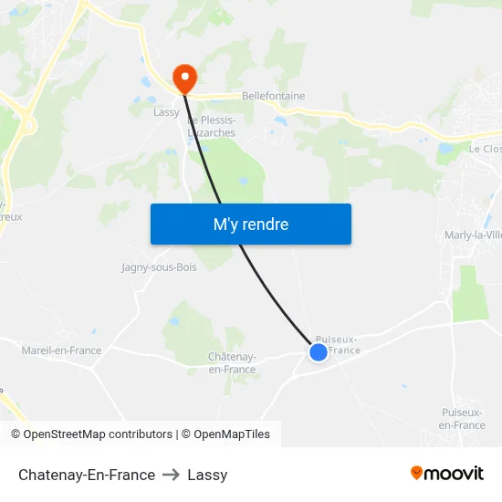 Chatenay-En-France to Lassy map