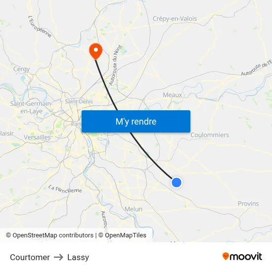 Courtomer to Lassy map